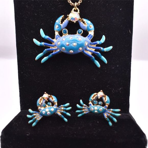 Collier Lariat Betsey Johnson Crabby Couture - Étoiles De Mer, Cristaux Et Pompons - Longueur Ajustable 40 Pouces - Neuf Avec étiquettes